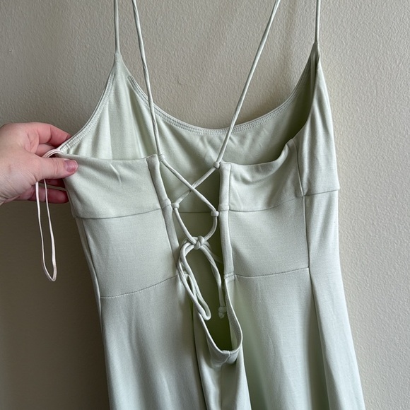 Aritzia Wilfred Dreamweaver Strappy Jersey Midi Dress Light Sage - Picture 5 of 12